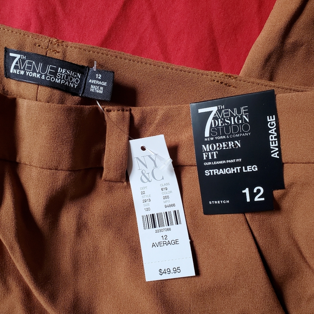 NY&C Modern Fit Straight Leg Trousers